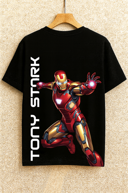 Tony Stark Iron Man Graphic T-Shirt | Premium Black Superhero Tee