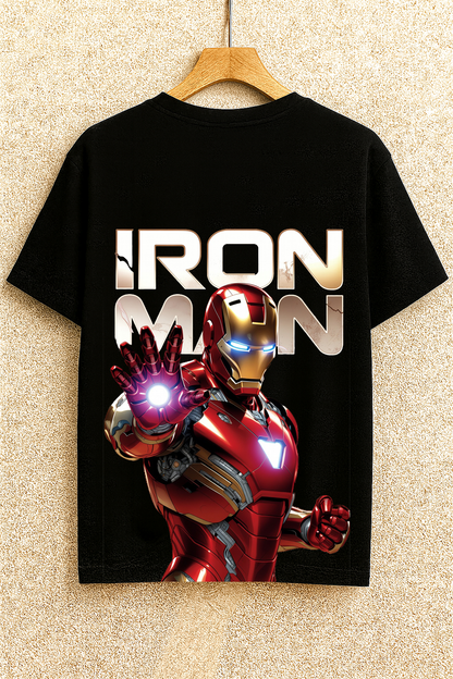 Premium Iron Man 3D Graphic T-Shirt | High-Detail Superhero Armor Print | Oversize/Regular Fit Tee